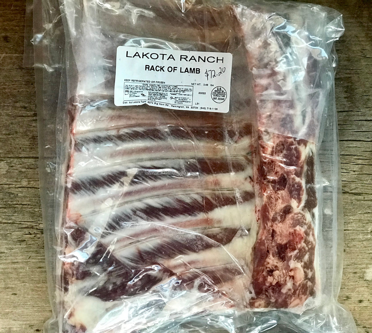 Rack of Lamb Lakota Ranch Farm Store